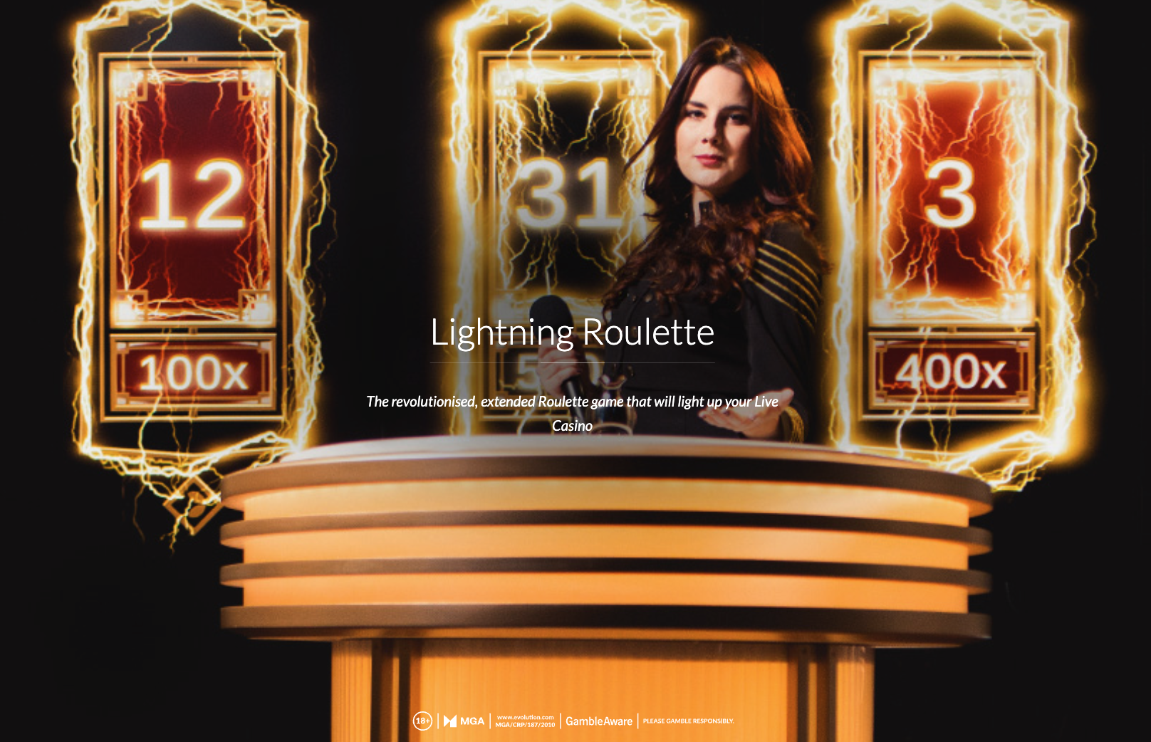 du vill spela lightning roulette online med Bitcoin