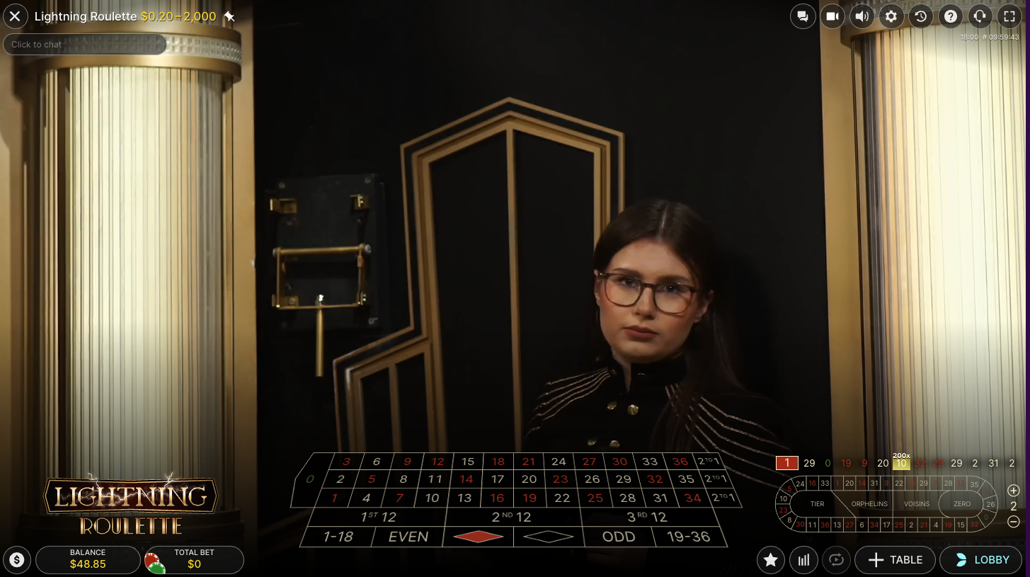 Var kan man spela Lightning Roulette?