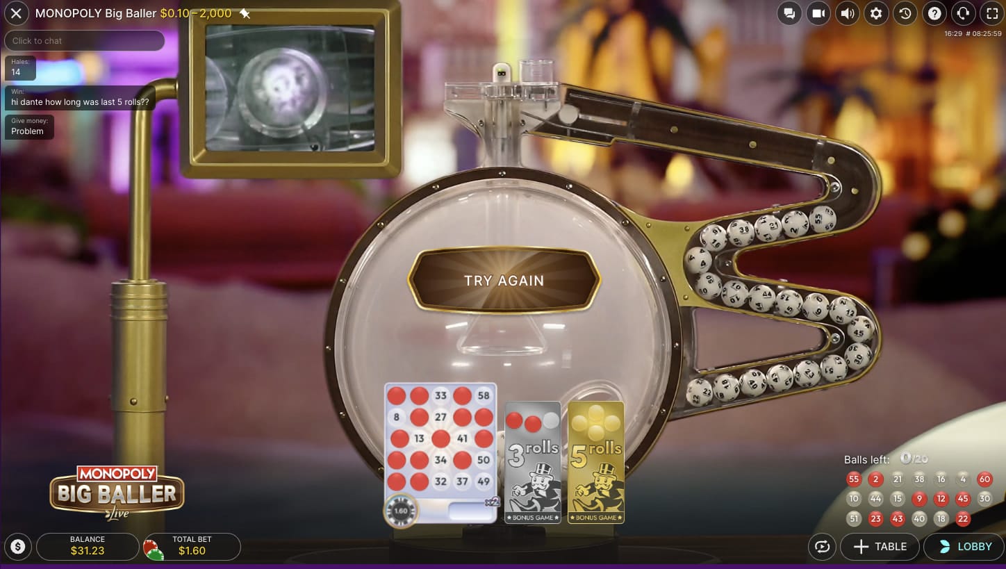 1.6 round monopoly big baller it seems u got win