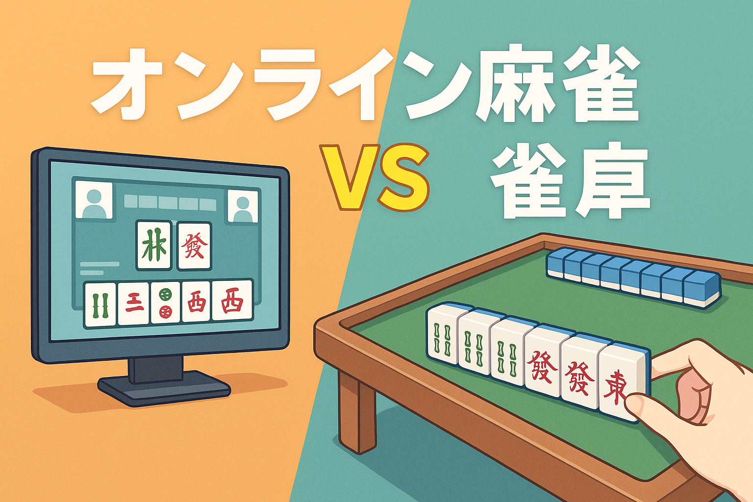 オンライン麻雀 vs リアル雀卓