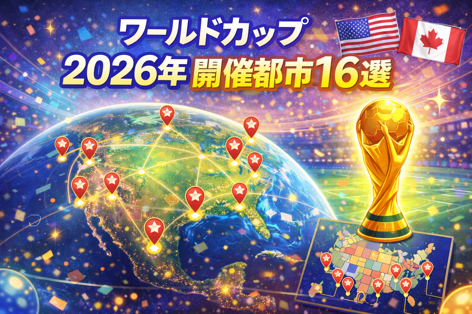 ワールドカップ 2026年 開催都市16選