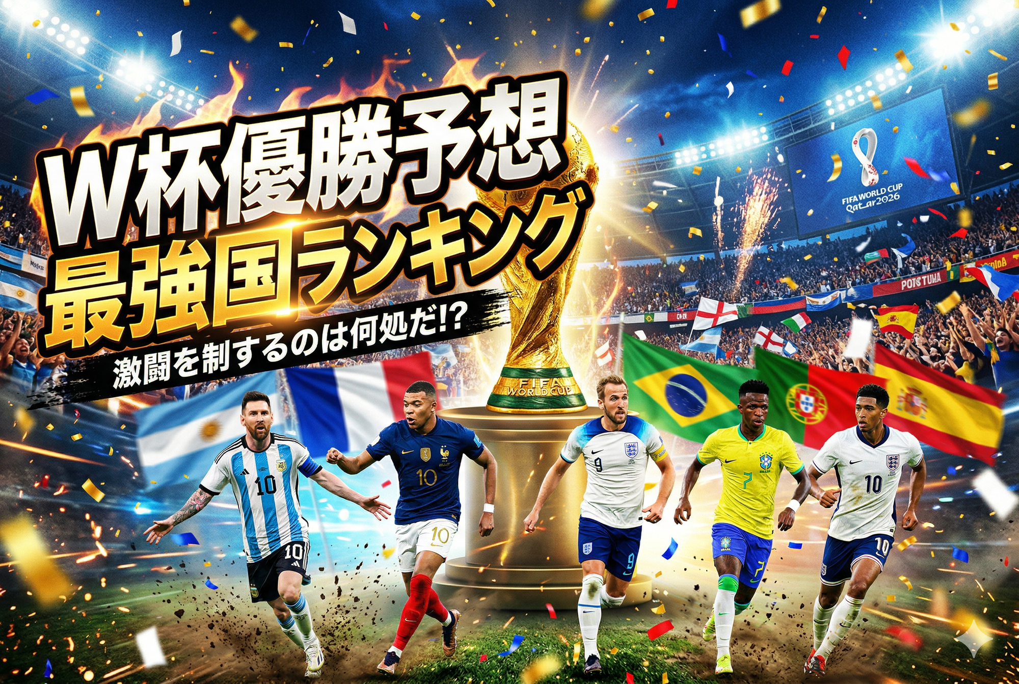 【2026年W杯】優勝候補ランキング|最強国と優勝予想