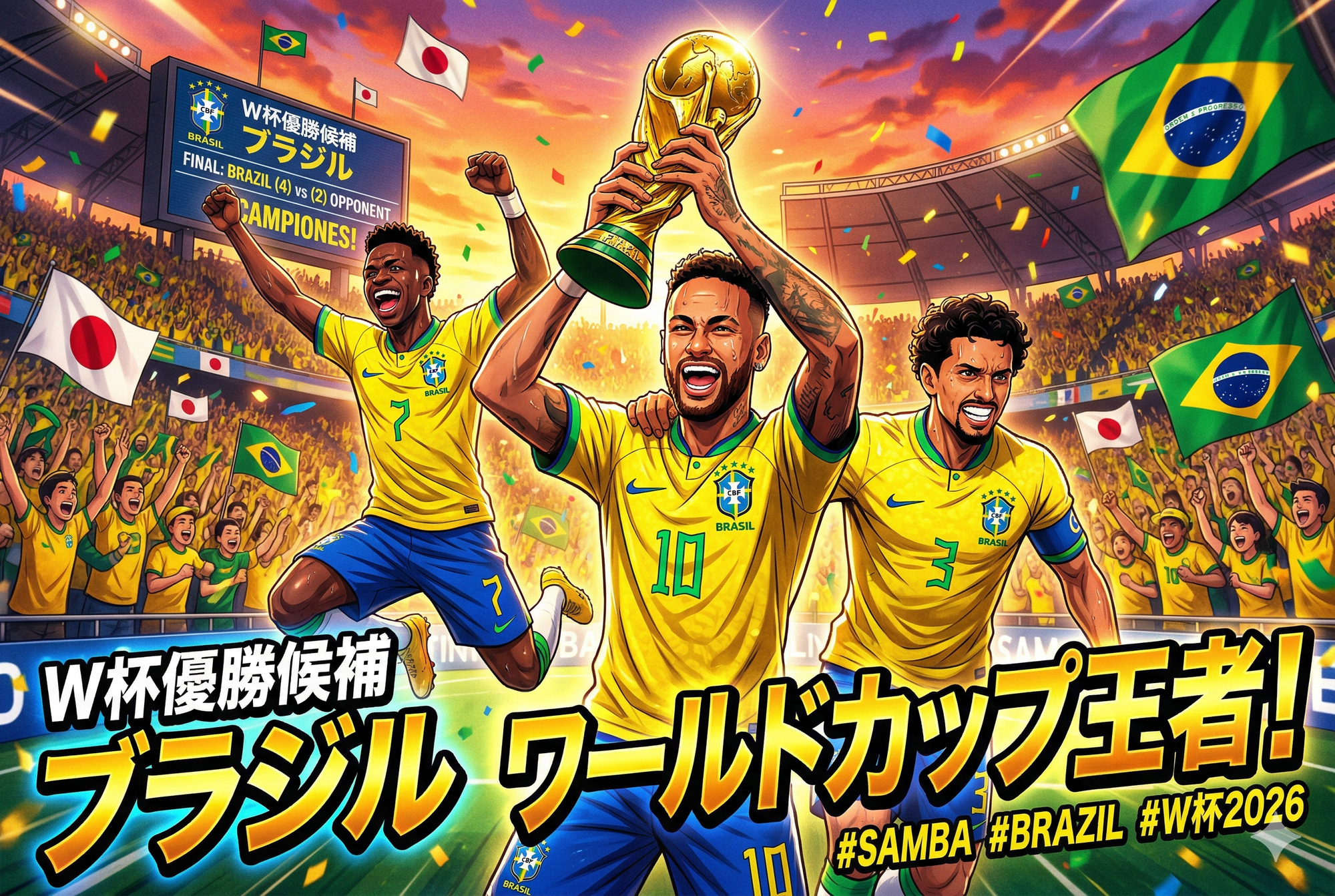 【2026年W杯】ブラジル代表スタメン予想|優勝候補と注目選手