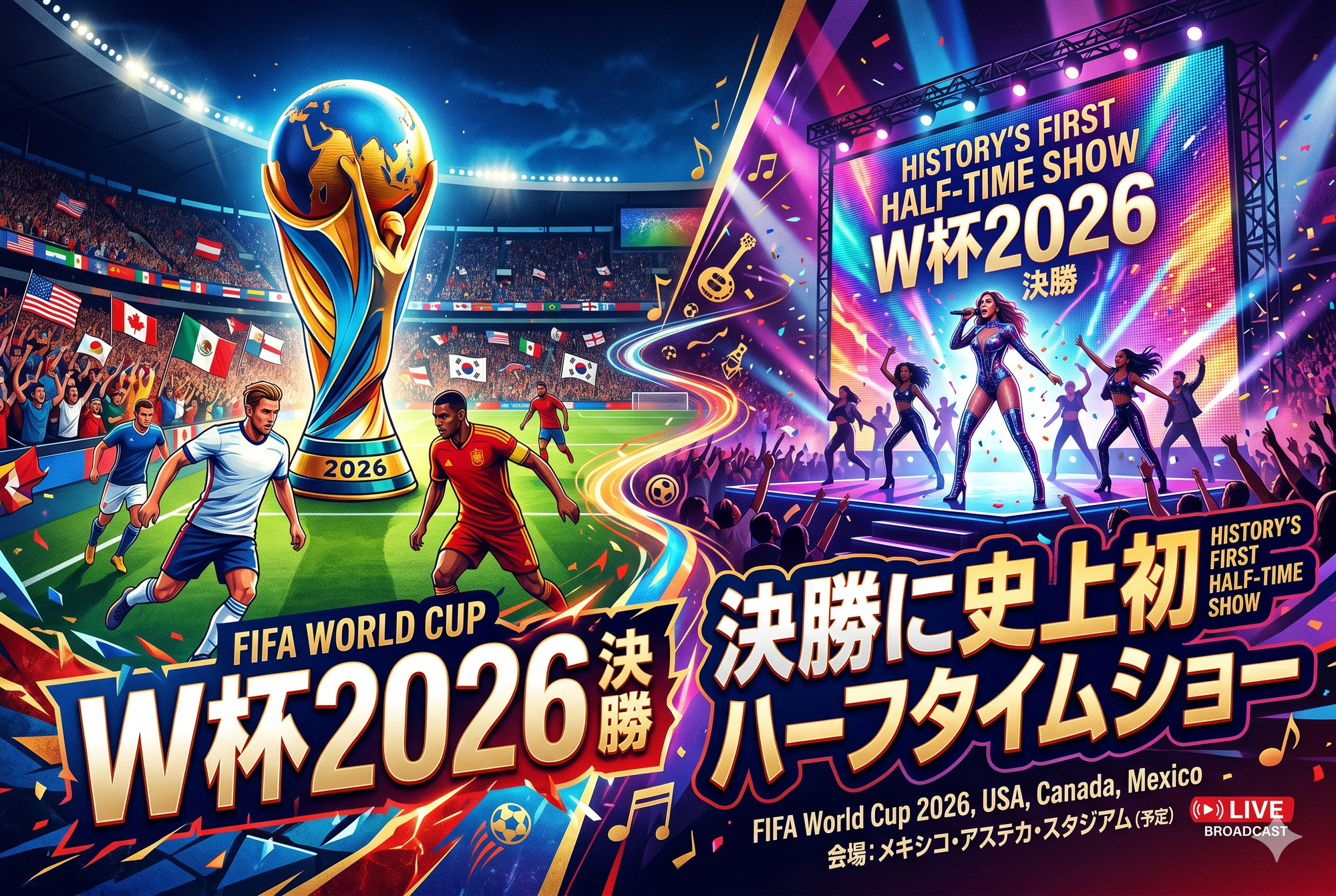 【W杯2026】決勝に史上初ハーフタイムショー