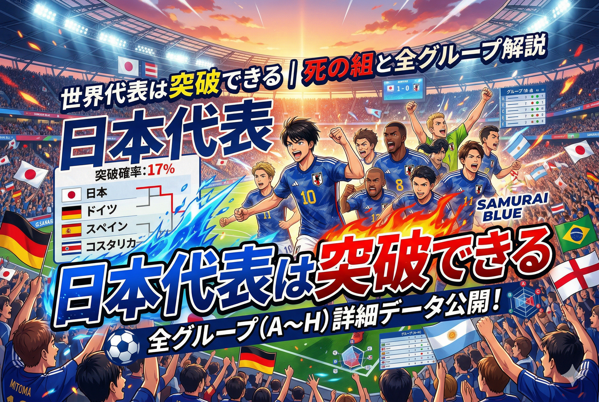 【2026年W杯】全組み合わせ確定|日本代表の相手と死の組はどこ
