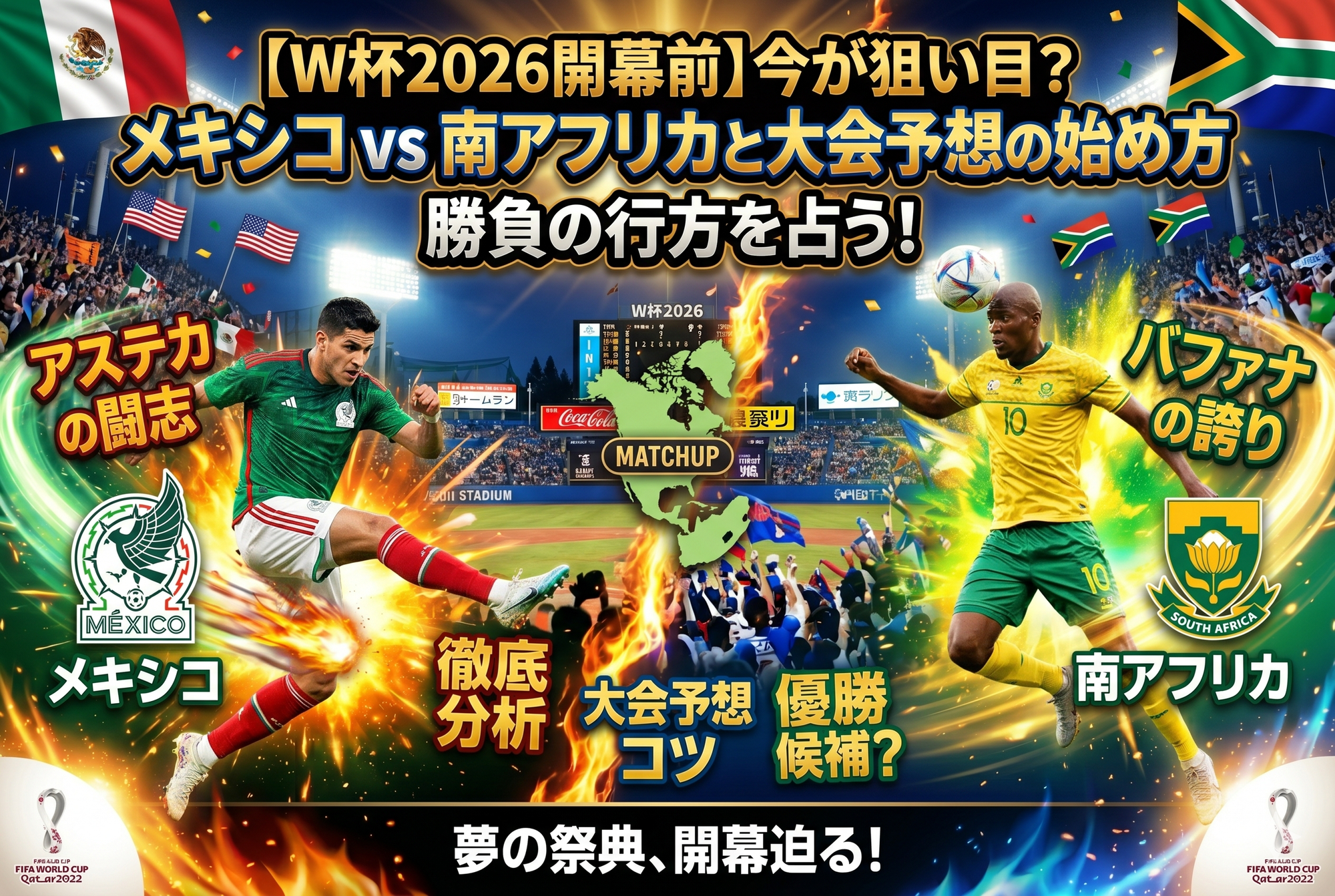 【W杯2026開幕前】今が狙い目?メキシコ vs 南アフリカと大会予想の始め方
