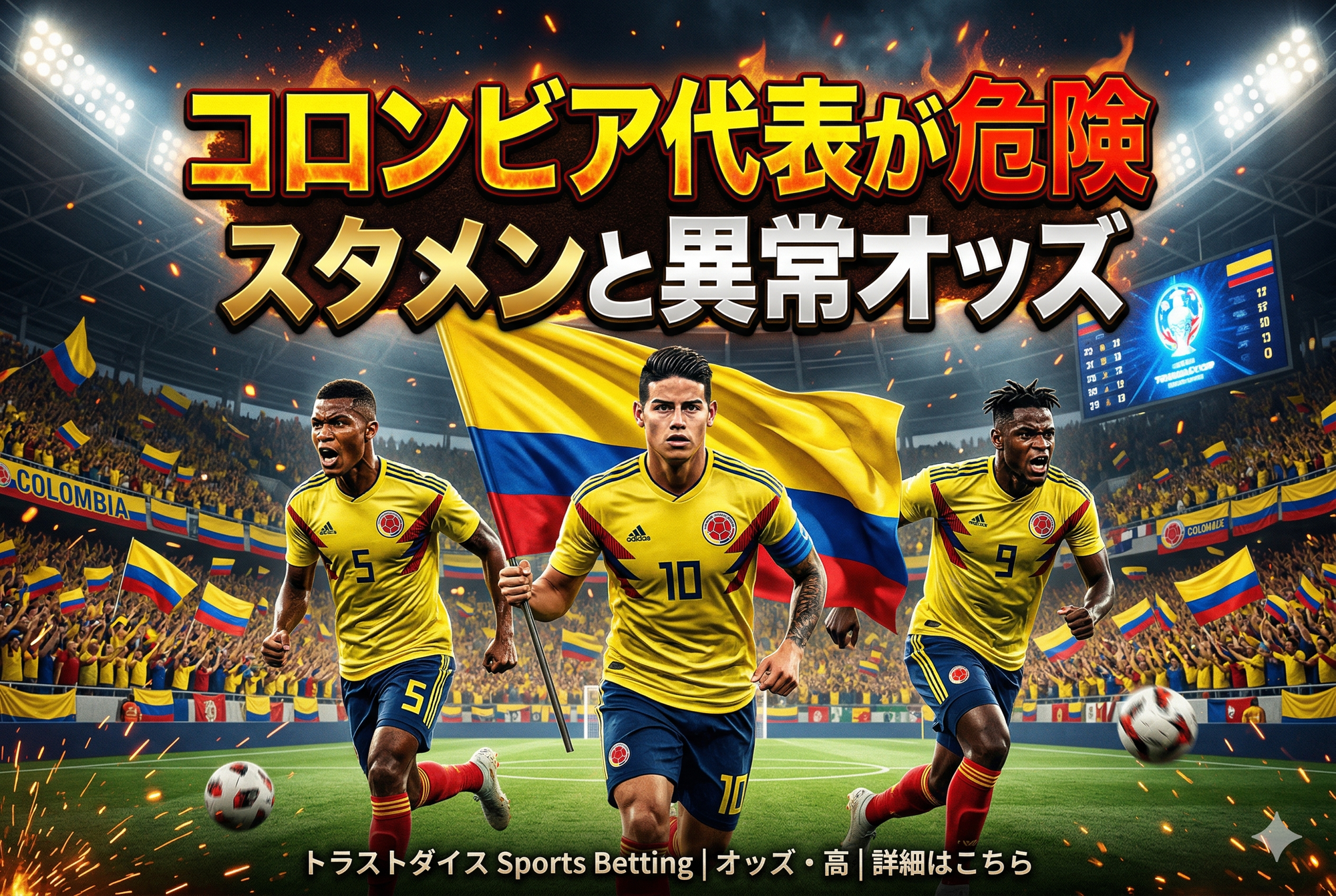【2026年W杯】コロンビア代表が危険|スタメンと異常オッズ