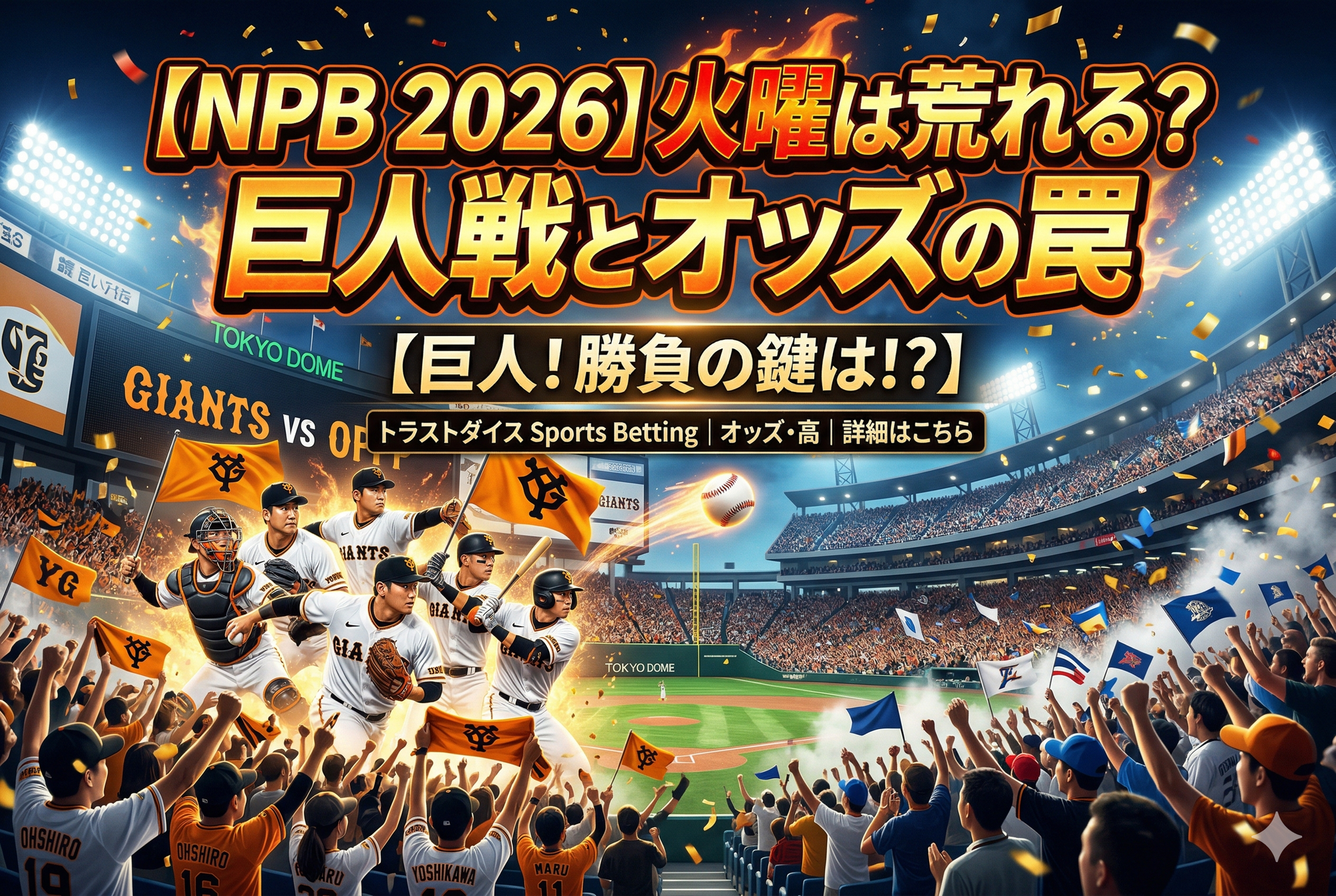 【NPB 2026】火曜は荒れる?巨人戦と平日オッズの罠