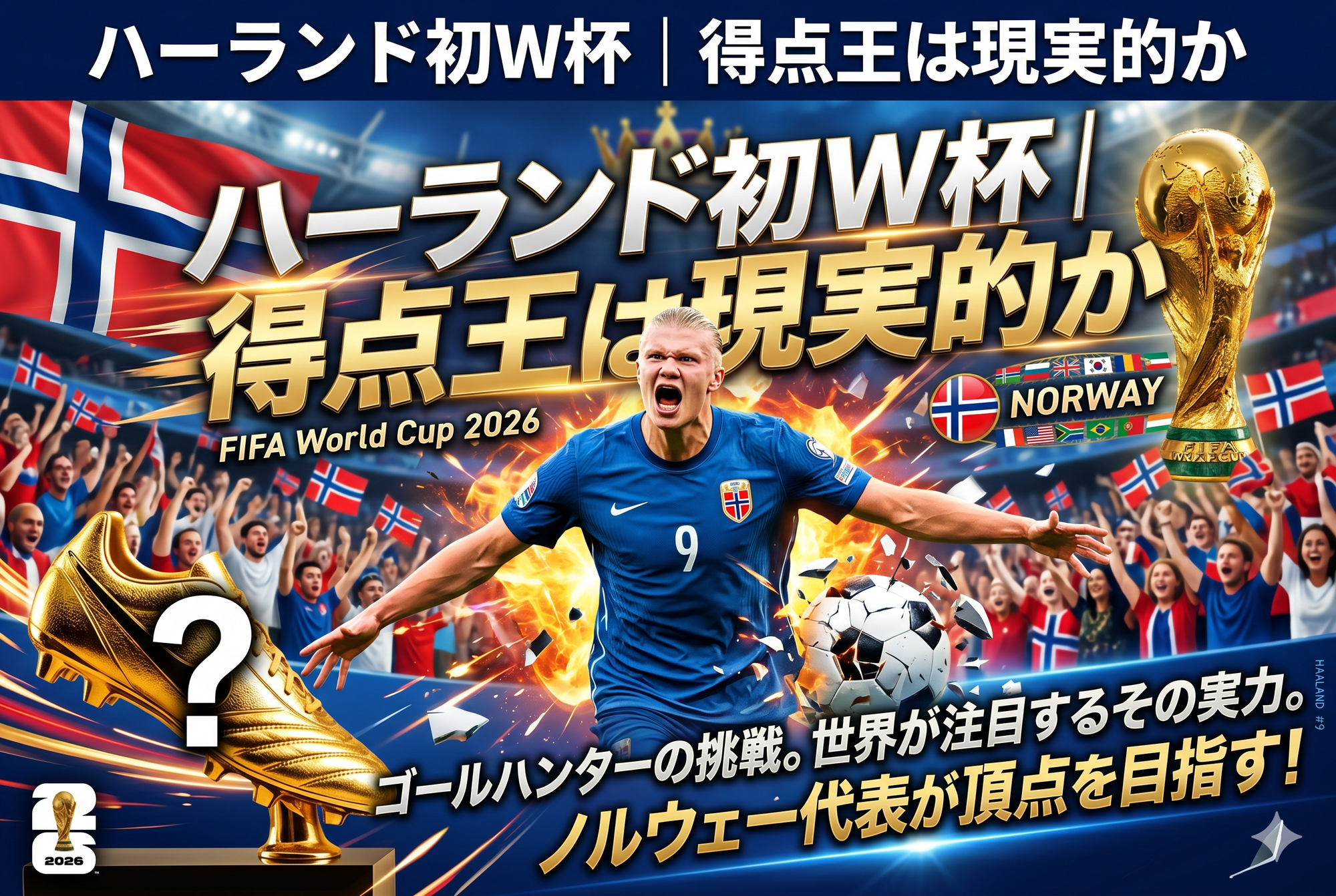 【W杯2026】ハーランドついに初出場|得点王は獲れる?ノルウェー代表の現実と楽しみ方