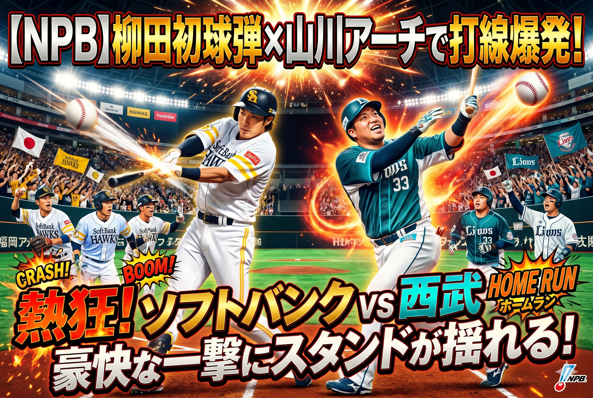 【NPB】柳田初球弾×山川アーチで打線爆発!ソフトバンク戦は得点予想が狙い目
