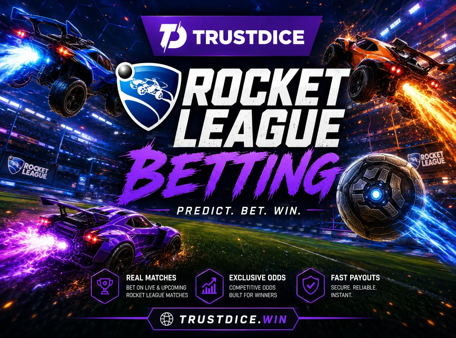¡Tremendo nivel en Rocket League! Apuesta con Crypto y Bitcoin en TrustDice 🔥⚽😉