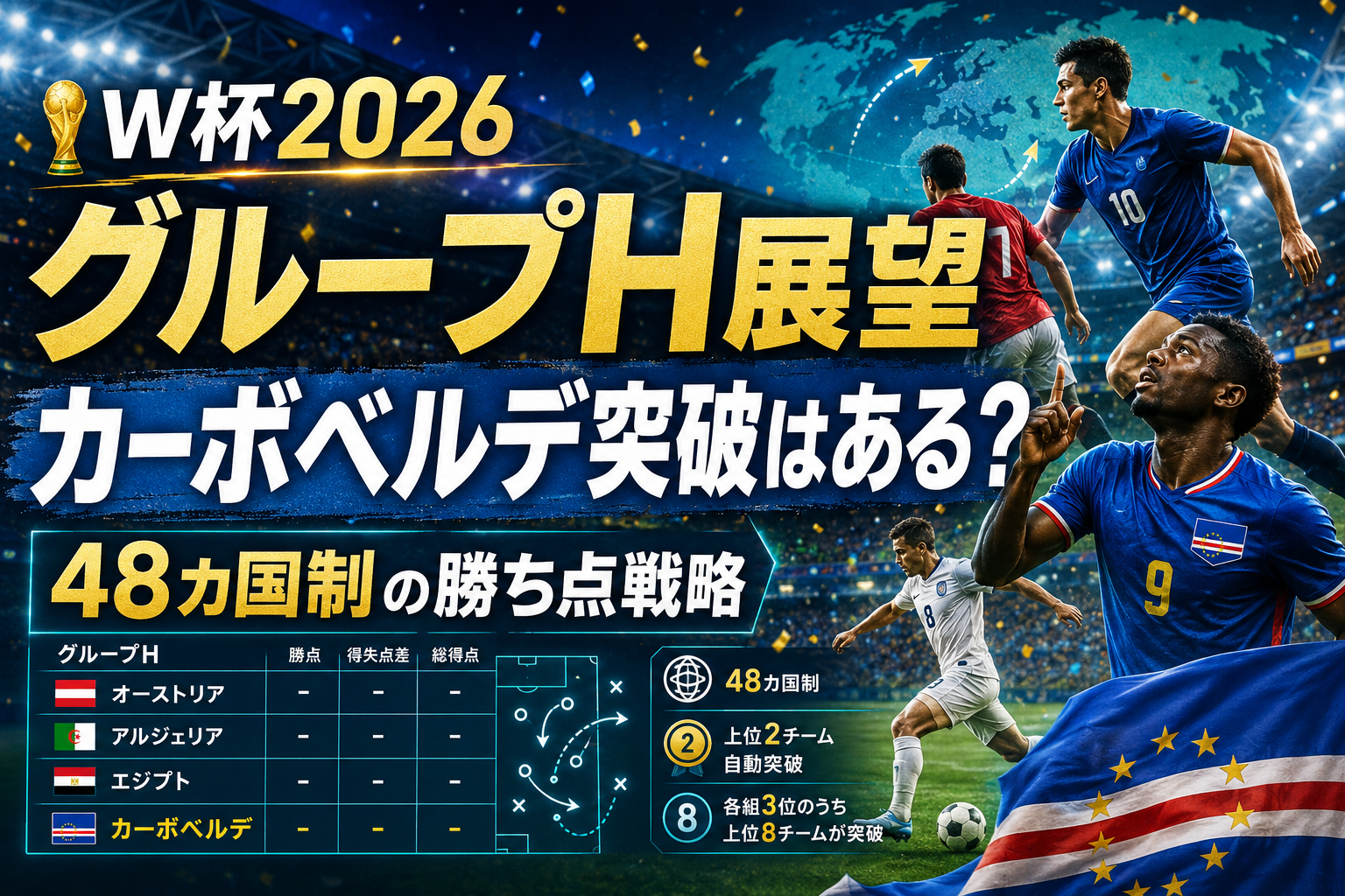 W杯2026 グループH展望|カーボベルデ突破はある?