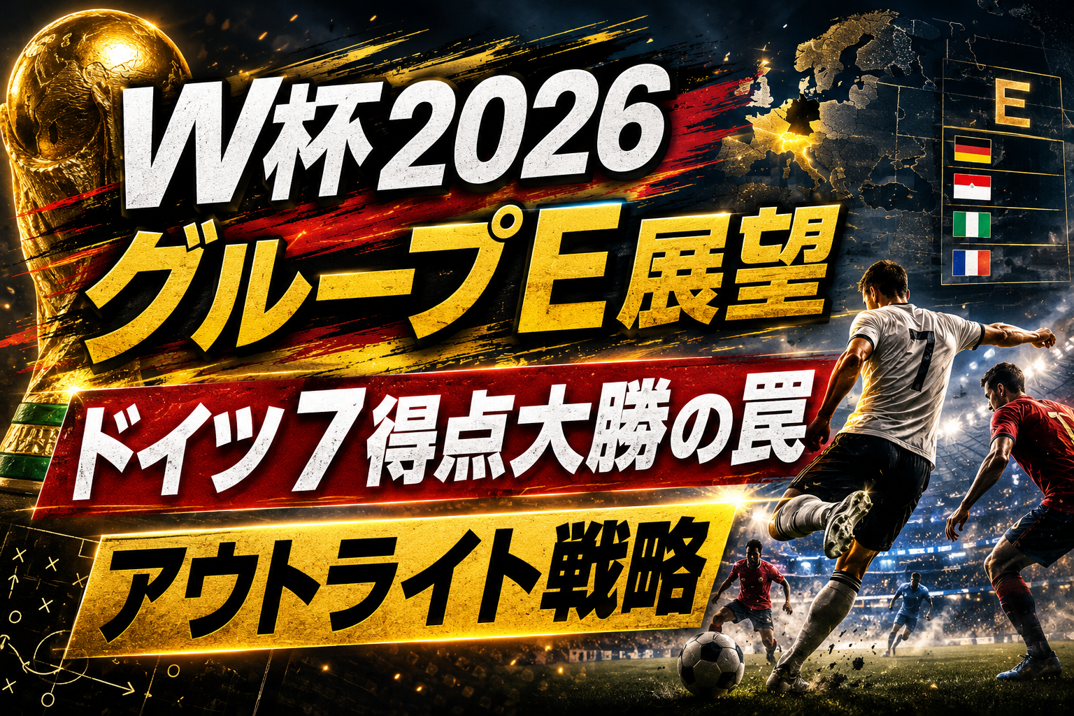 W杯2026 グループE展望|ドイツ7得点大勝の罠とアウトライト戦略