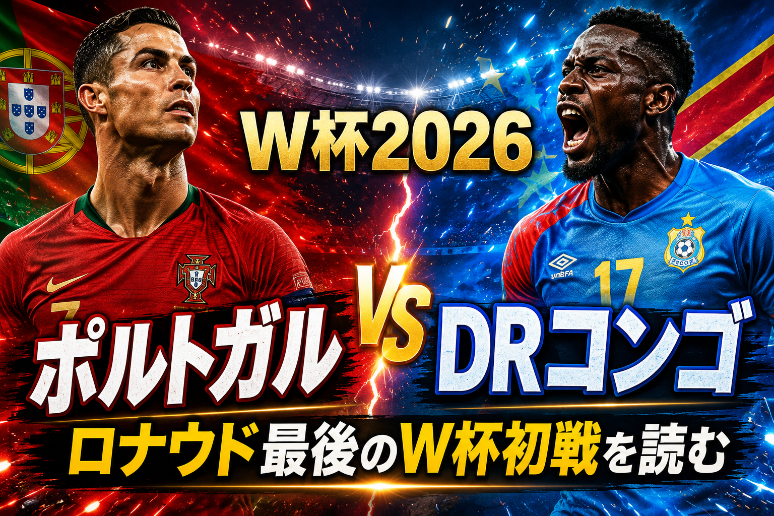 【W杯2026】ポルトガル vs DRコンゴ予想|ロナウド最後のW杯初戦は楽勝なのか?