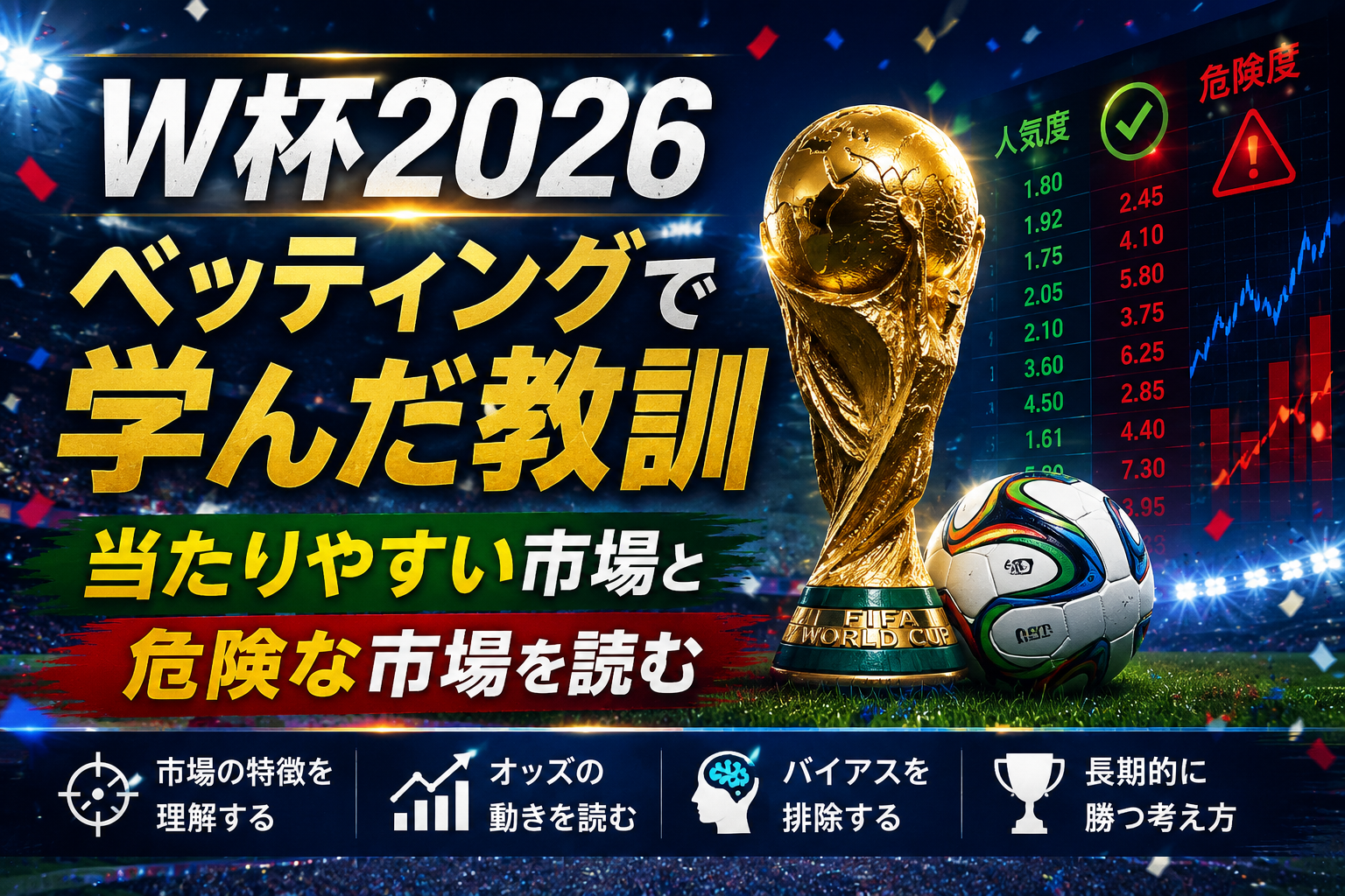 【W杯2026】ベッティングで学んだ教訓|当たりやすかった市場・危険だった市場