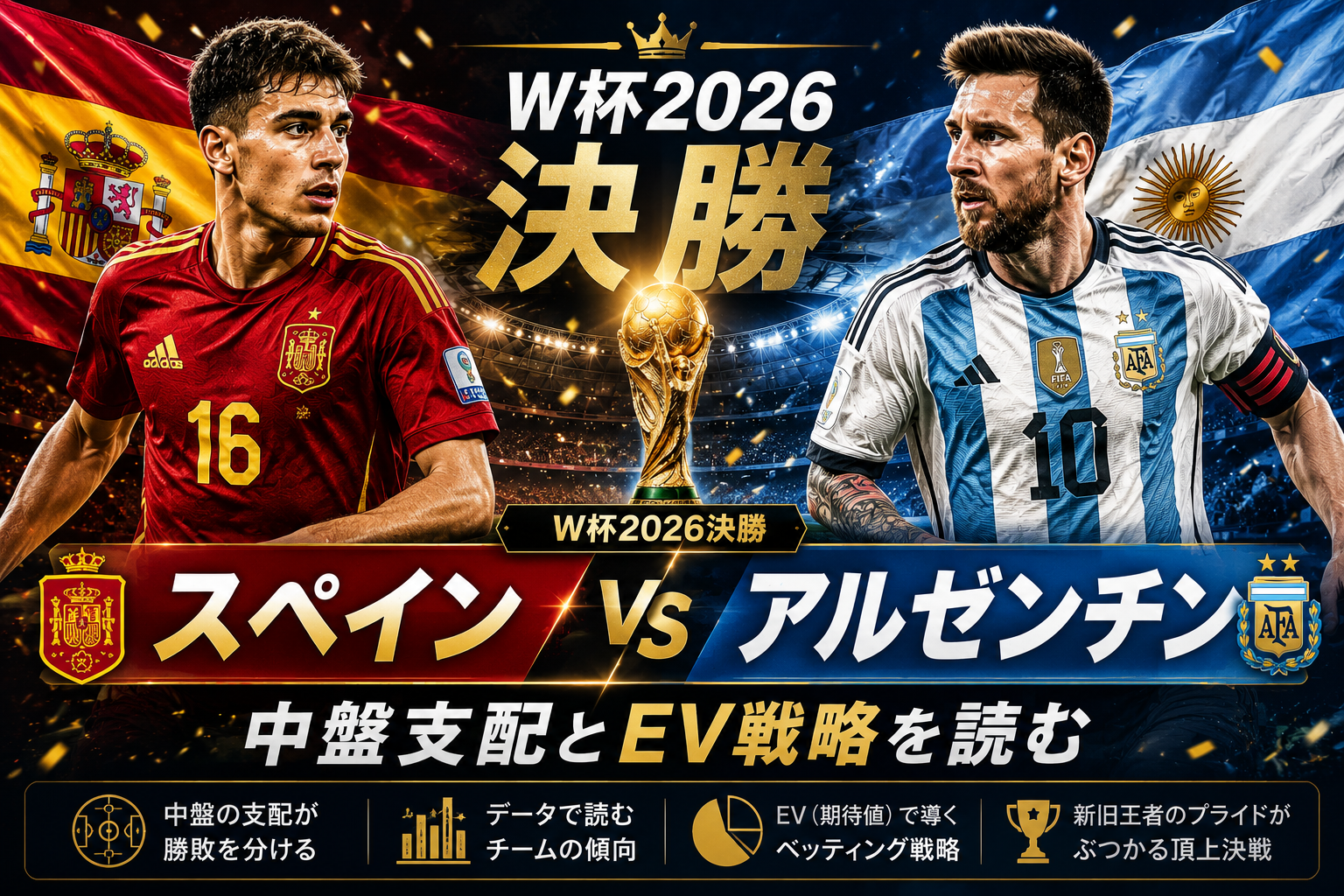 【W杯2026】スペインの中盤はアルゼンチンを支配できるか|ペドリ、ロドリ、マック・アリスターの攻防