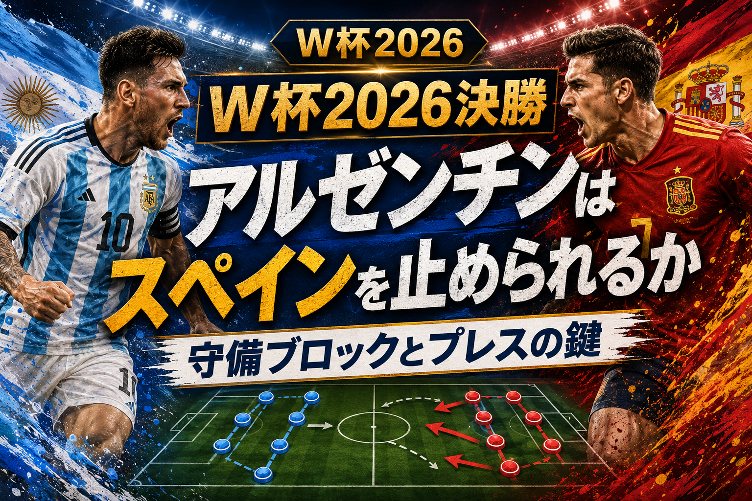 【W杯2026】アルゼンチンはスペインのポゼッションをどう止める?守備ブロックとプレスの鍵