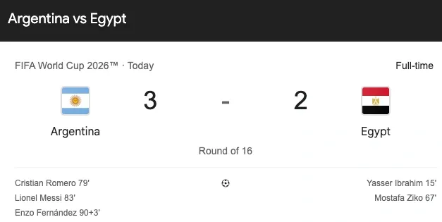 Argentina Egypt at the Atlanta Stadium