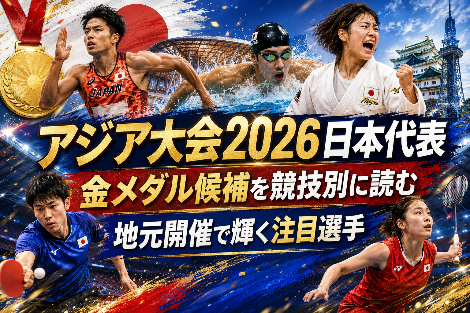 【アジア競技大会2026 日本代表】注目選手と金メダル候補を競技別に紹介