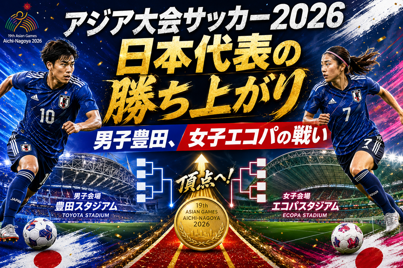 【アジア競技大会2026サッカー展望】組み合わせと日本代表の勝ち上がり予想