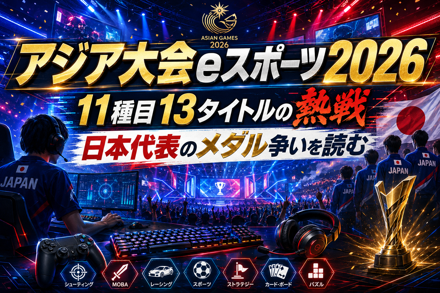 【アジア競技大会2026 eスポーツガイド】実施種目と日本代表の注目ポイント