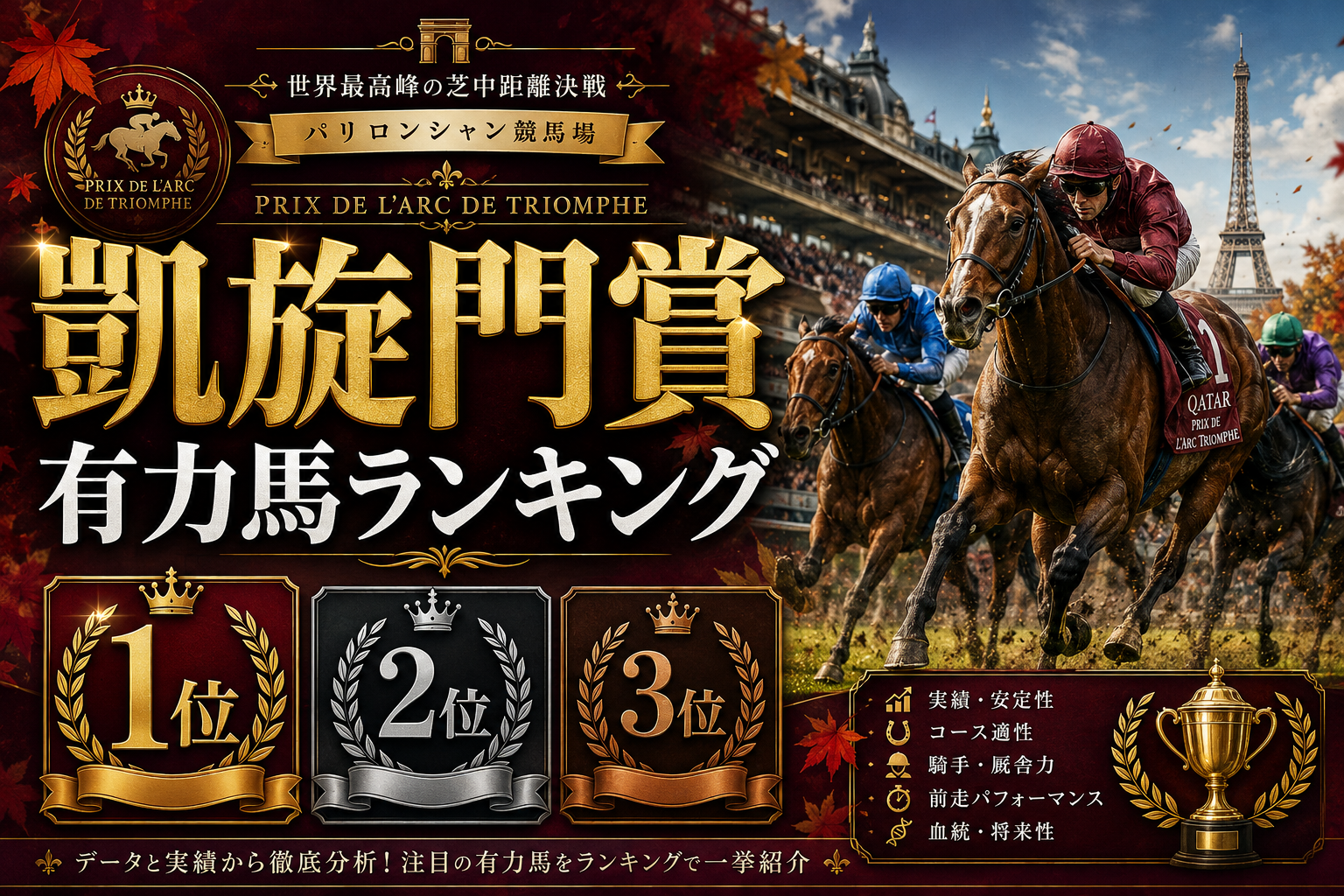 凱旋門賞2026有力馬ランキング|前哨戦後の勢力図を整理
