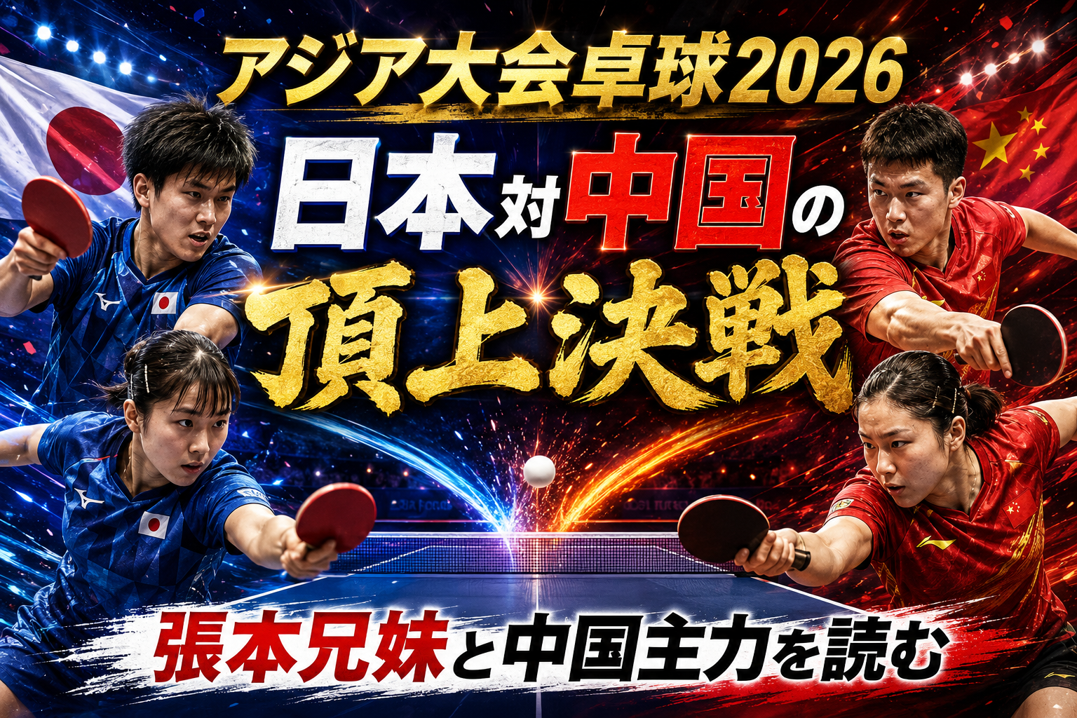 【アジア競技大会2026卓球展望】日本対中国の構図と注目選手