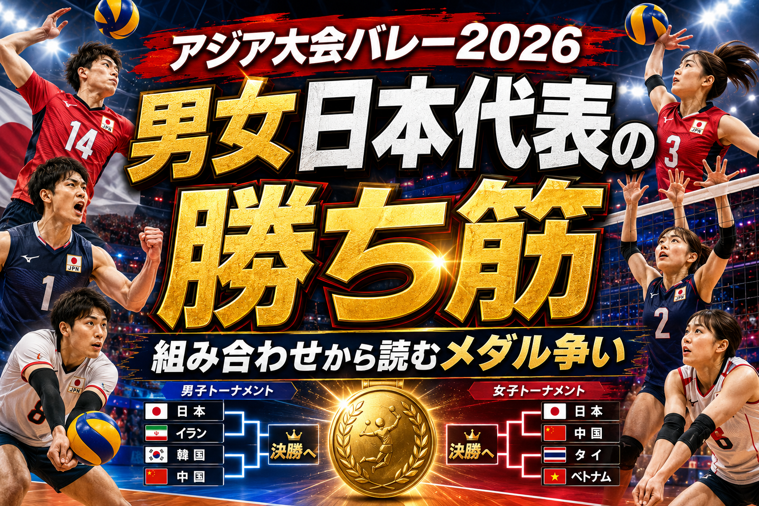 【アジア競技大会2026バレーボール展望】日本代表の組み合わせと勝ち上がり