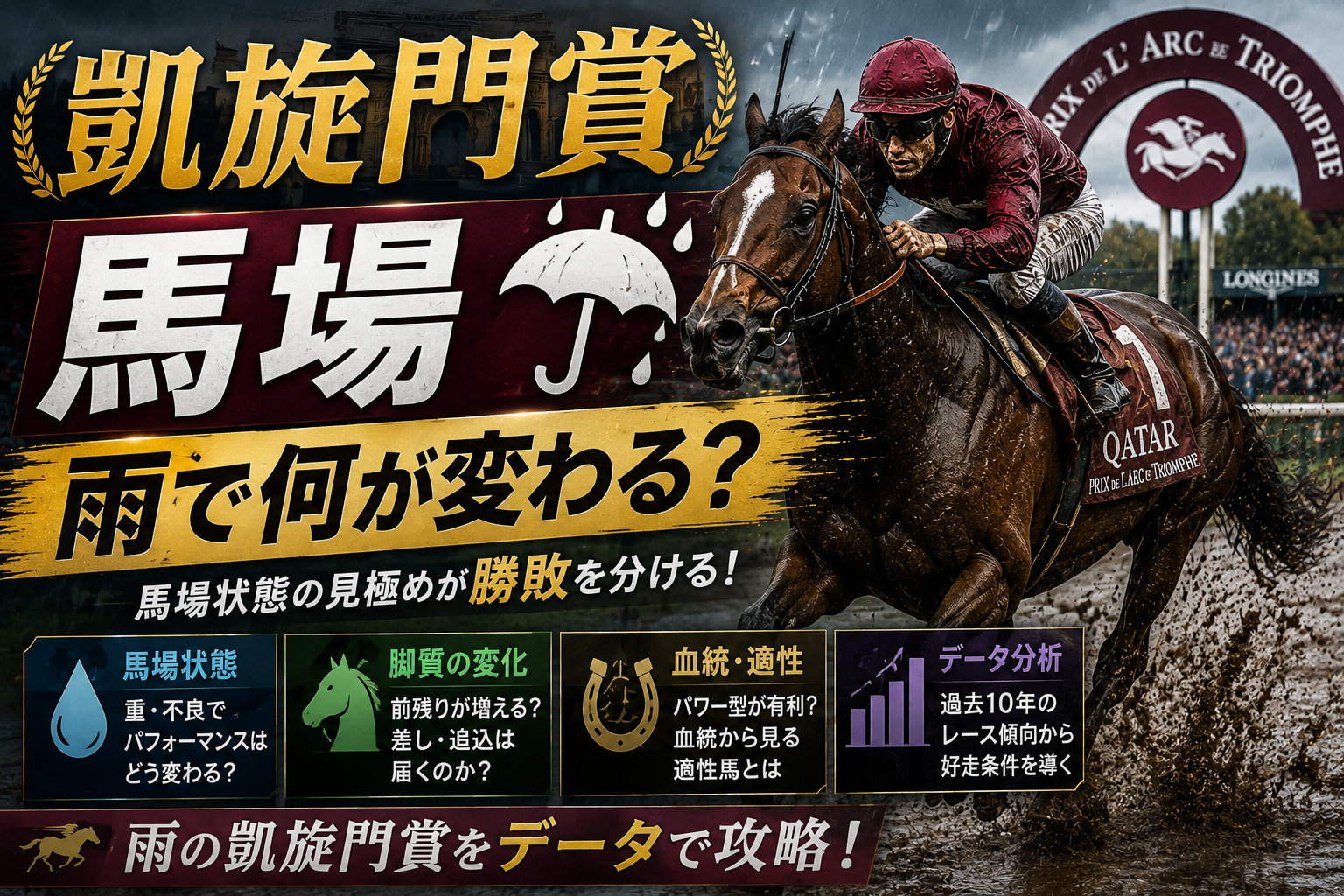 凱旋門賞2026の馬場予想|雨と道悪が有力馬に与える影響
