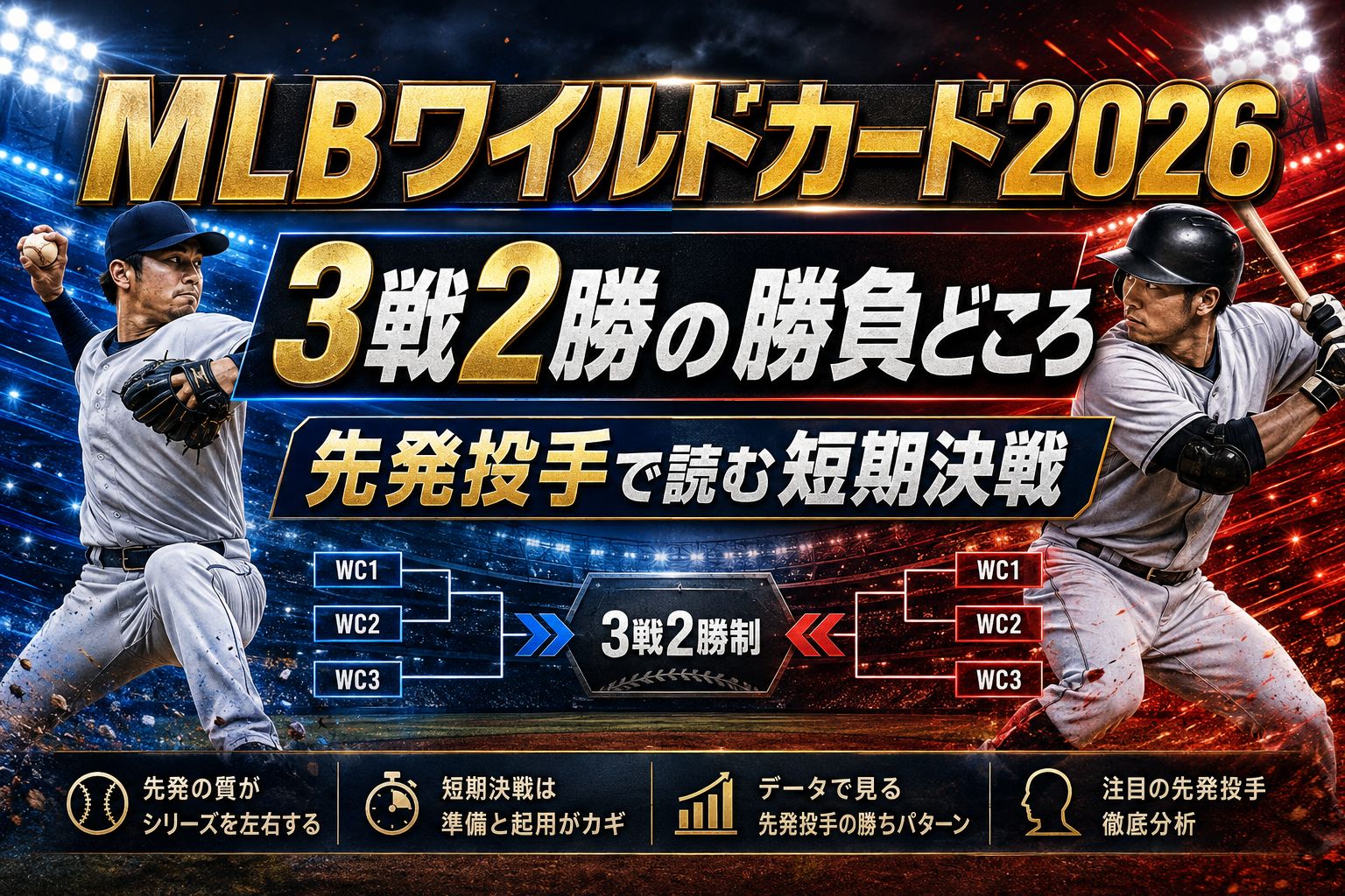 【MLBワイルドカードシリーズ2026 予想】先発投手と短期決戦を分析