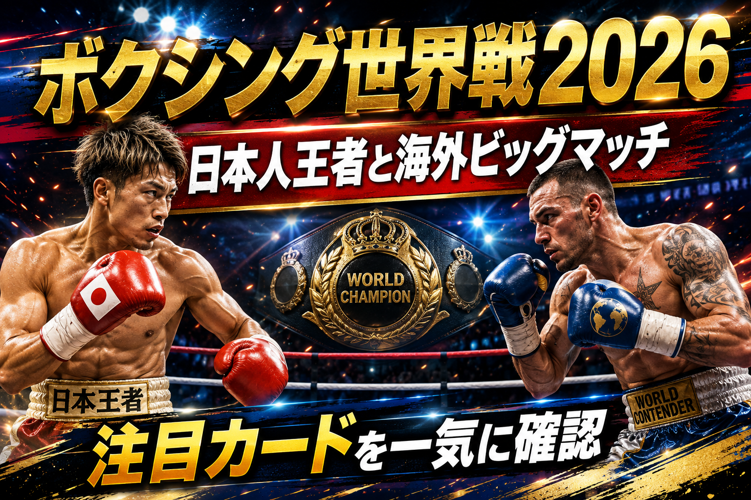 【ボクシング世界戦2026】日程・対戦カード・注目選手・勝敗予想を解説