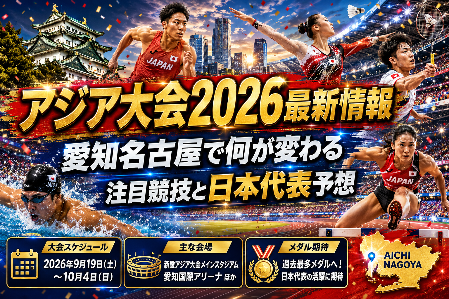 【愛知・名古屋アジア競技大会2026】最新情報・日程・注目ポイント・日本代表予想