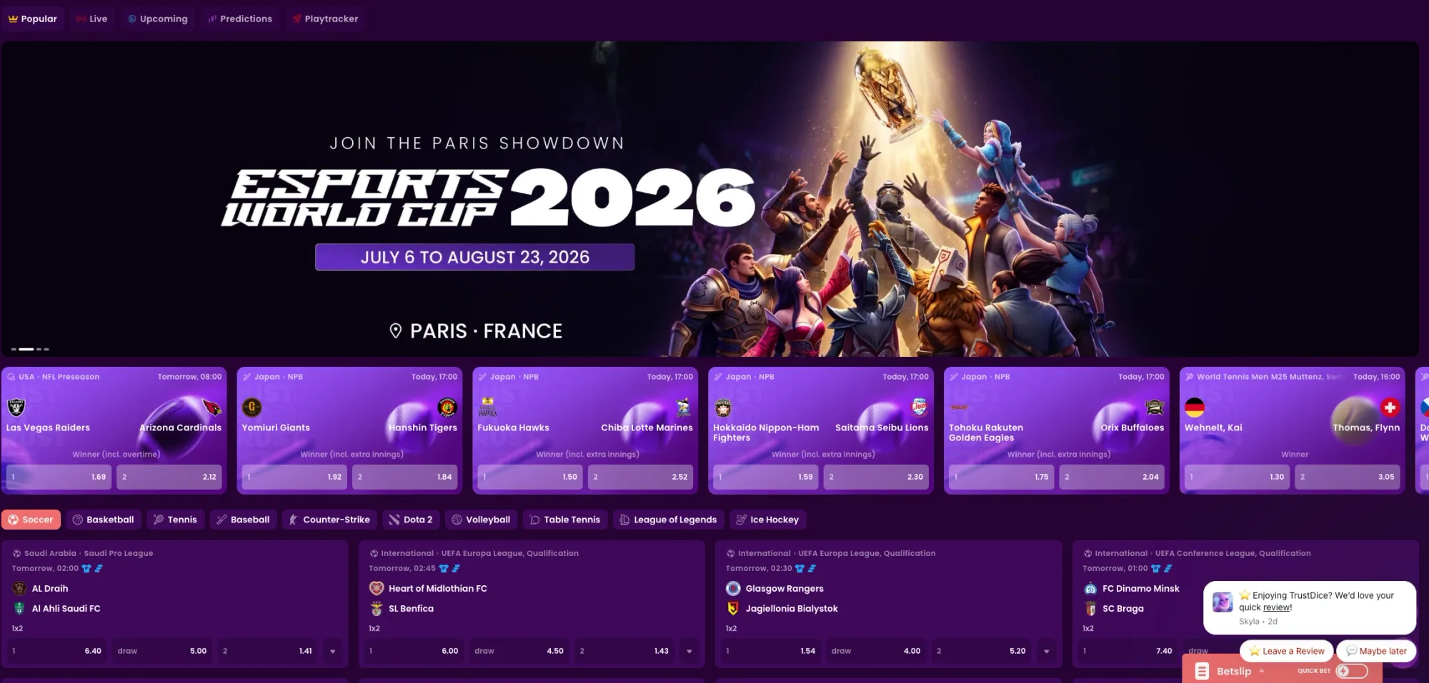 Une étape importante pour le sportsbook crypto de TrustDice