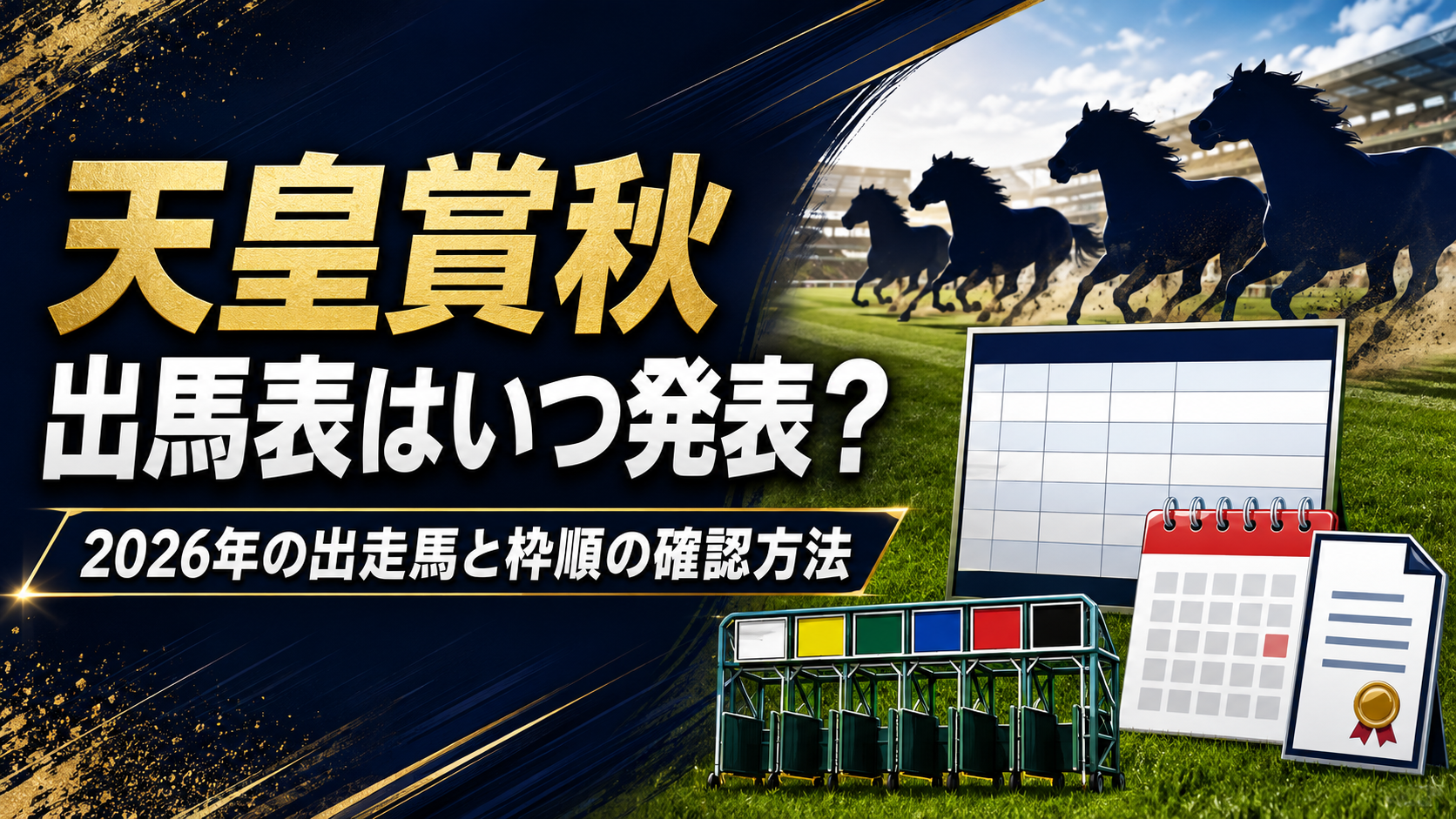 天皇賞秋 出馬表はいつ発表 2026年の出走馬と枠順の確認方法