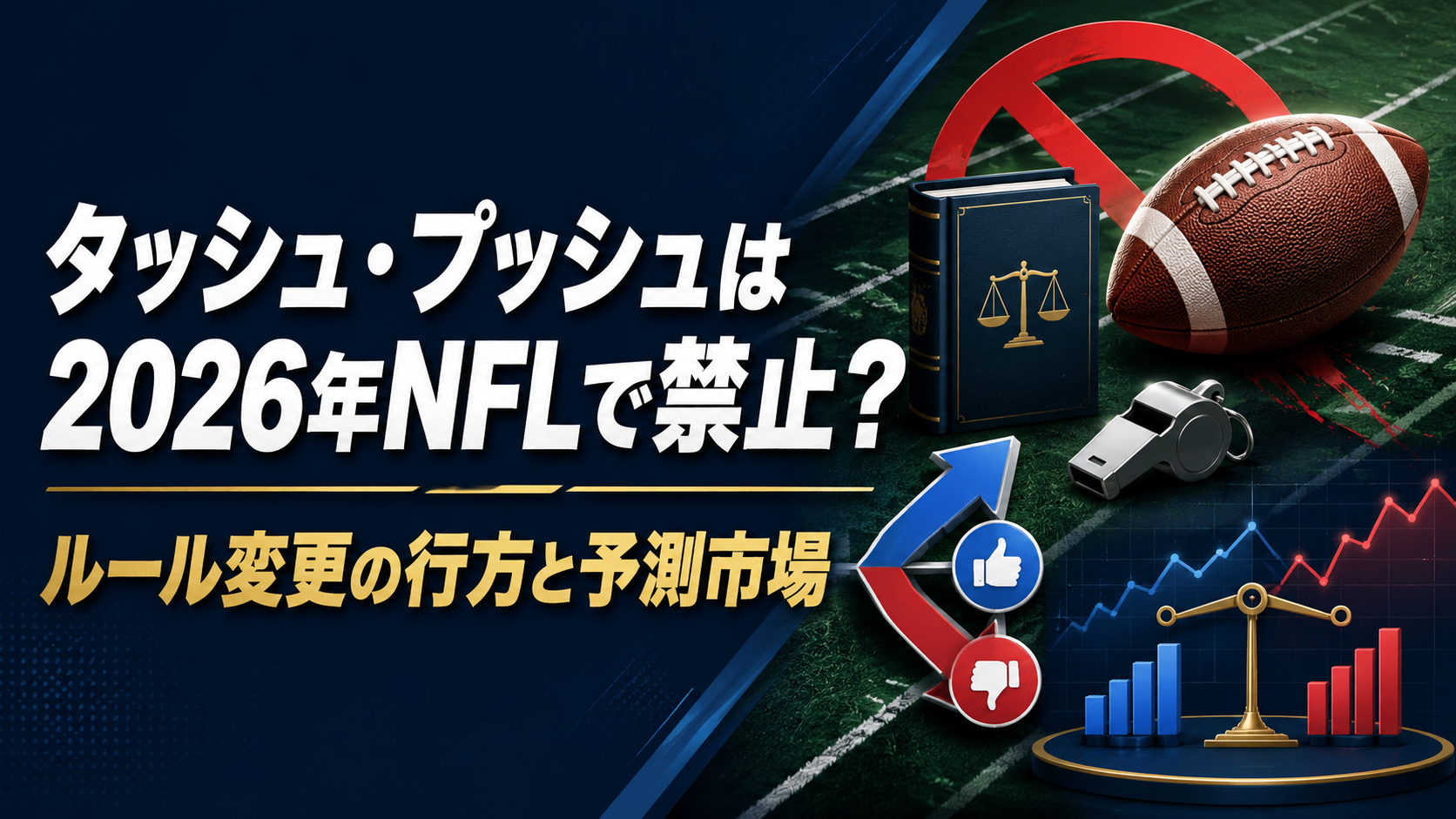 タッシュ・プッシュは2026年NFLで禁止される?ルール変更の行方と予測市場を確認