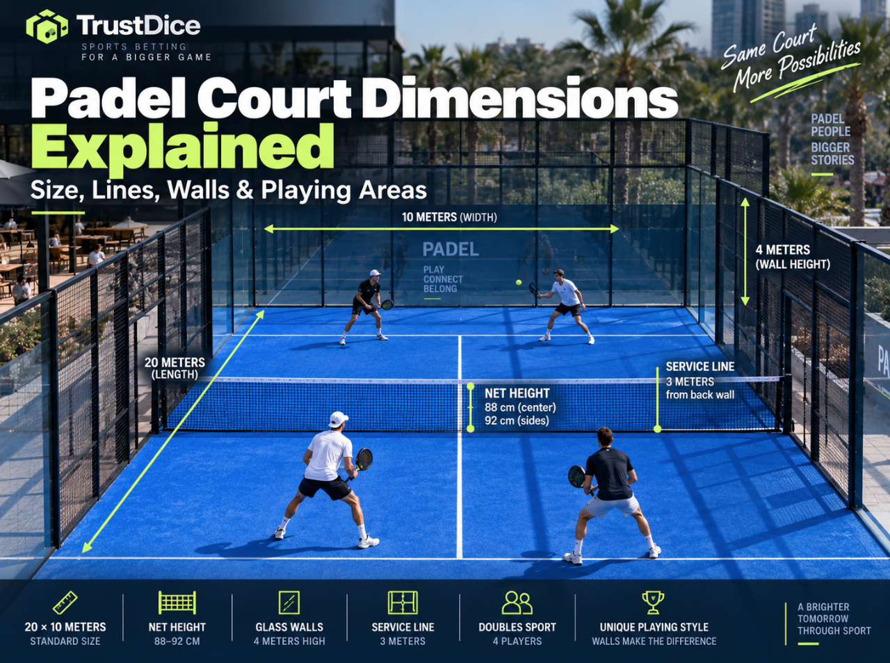 Padel Court Dimensions Explained: Size, Lines, Walls & Playing Areas