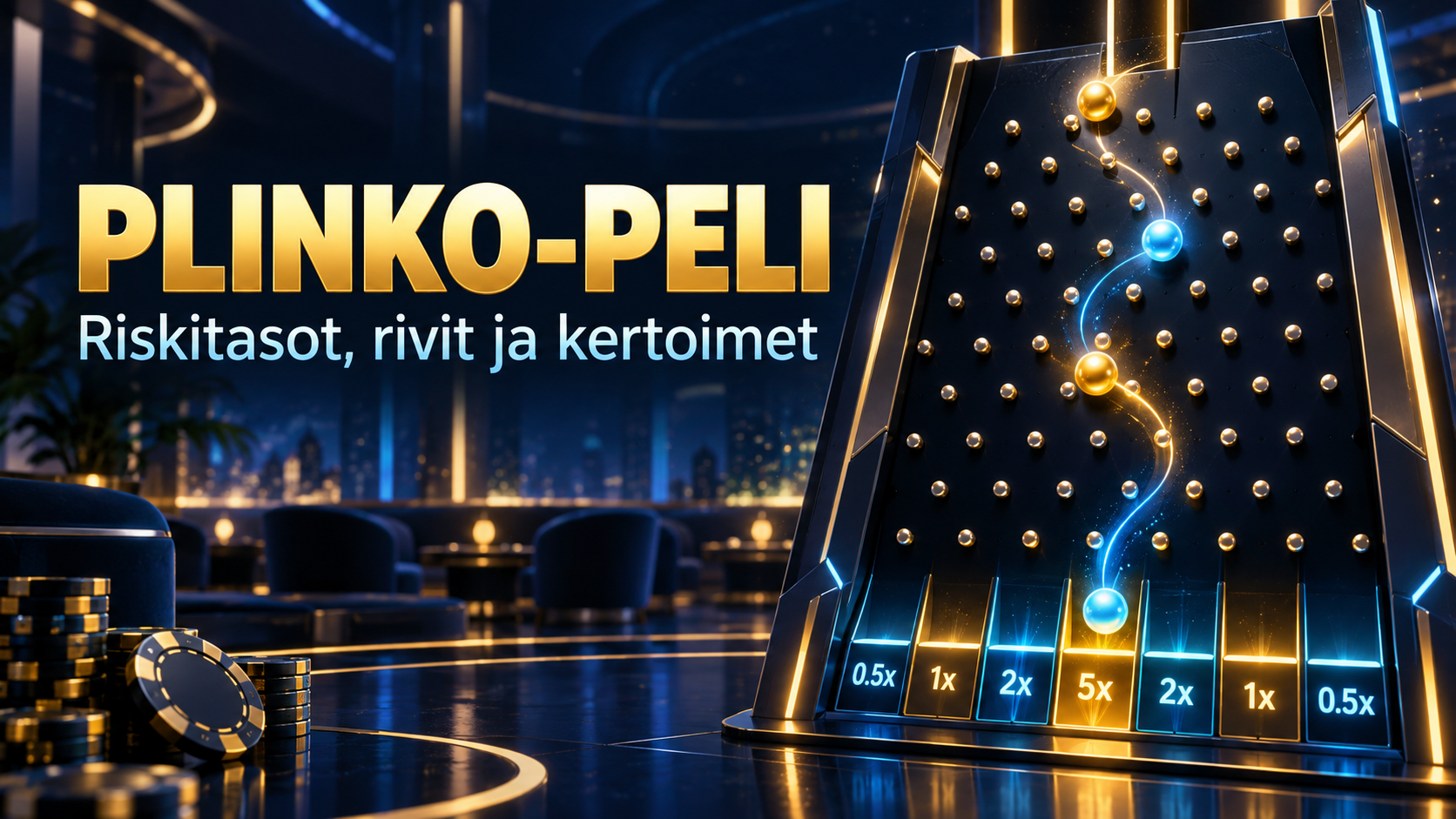 Plinko-peli: miten riskitasot, rivit ja kertoimet toimivat