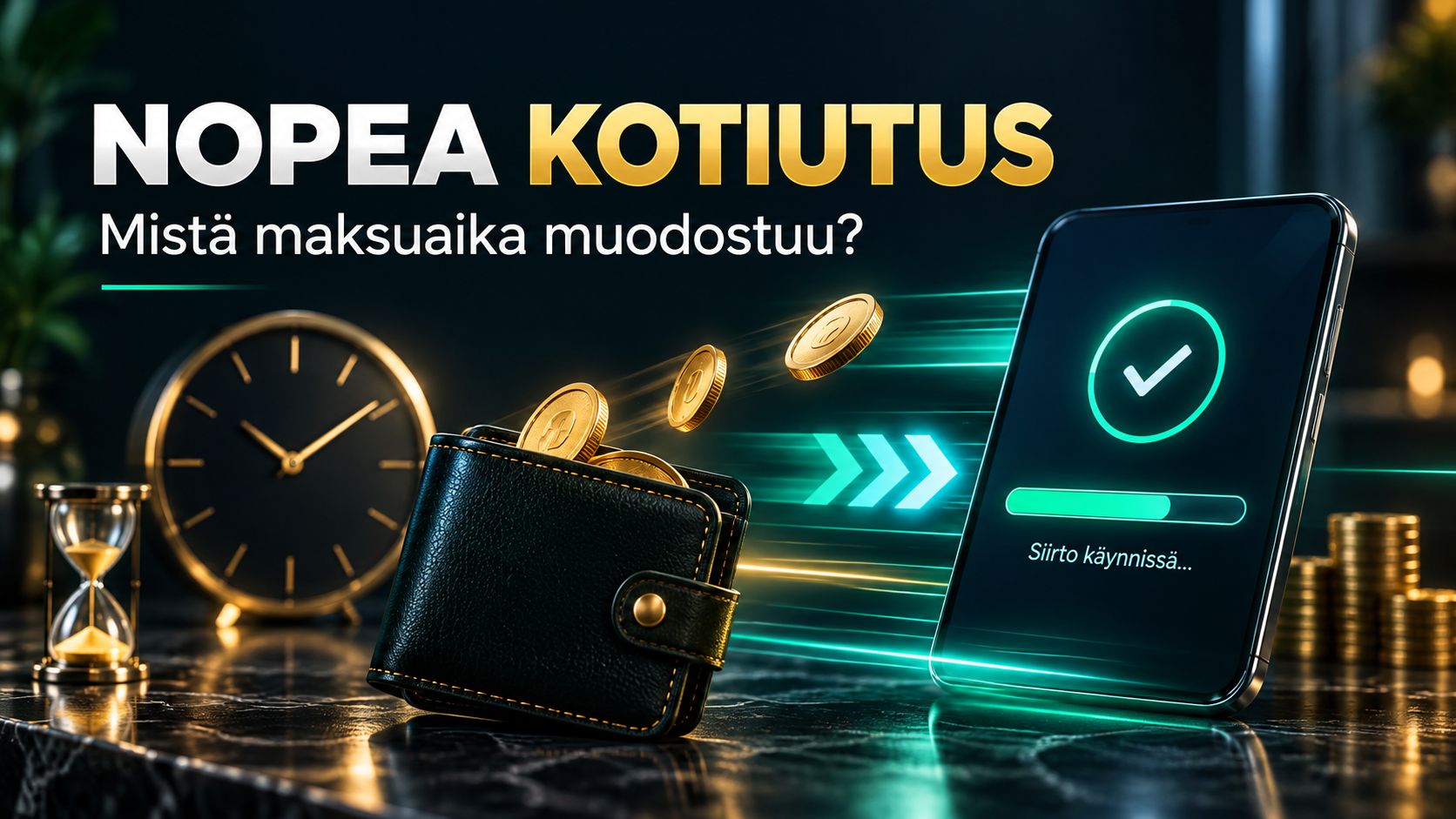Nopea kotiutus kasinolla: mistä maksuaika oikeasti muodostuu