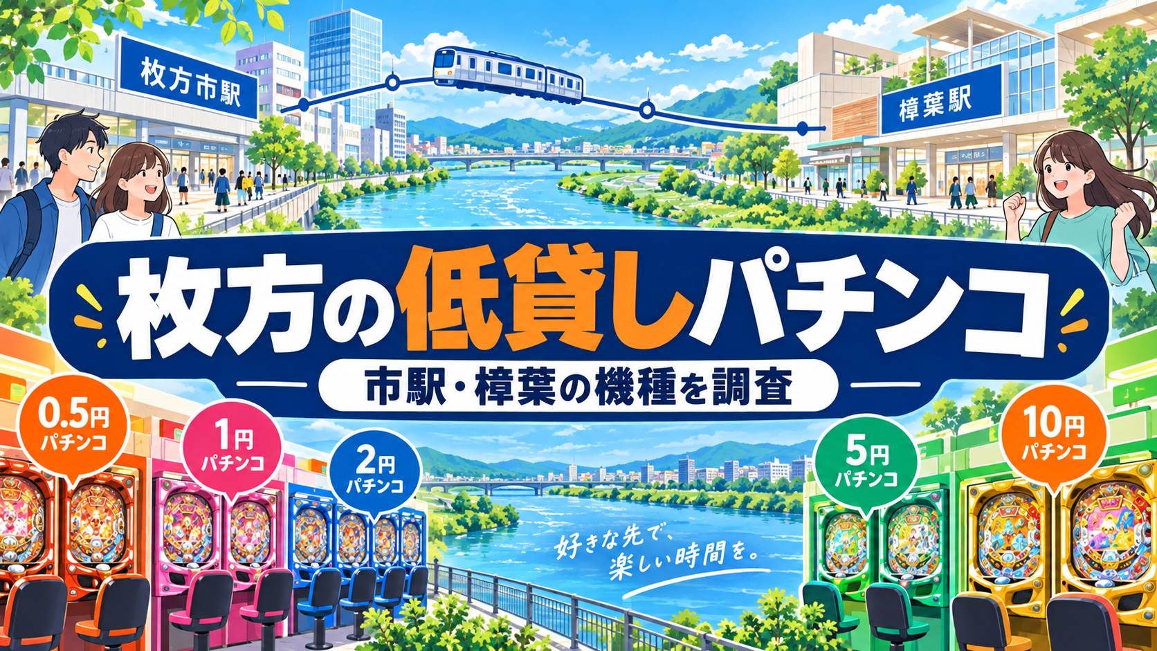 枚方のパチンコ、低貸しで選べる機種は?市駅・樟葉周辺を調べる