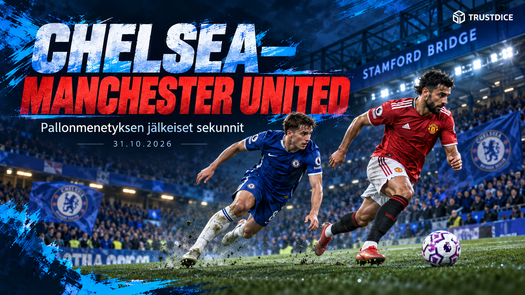 Chelsea–Manchester United 31.10.2026: pallonmenetys koettelee hyökkäyksen järjestystä
