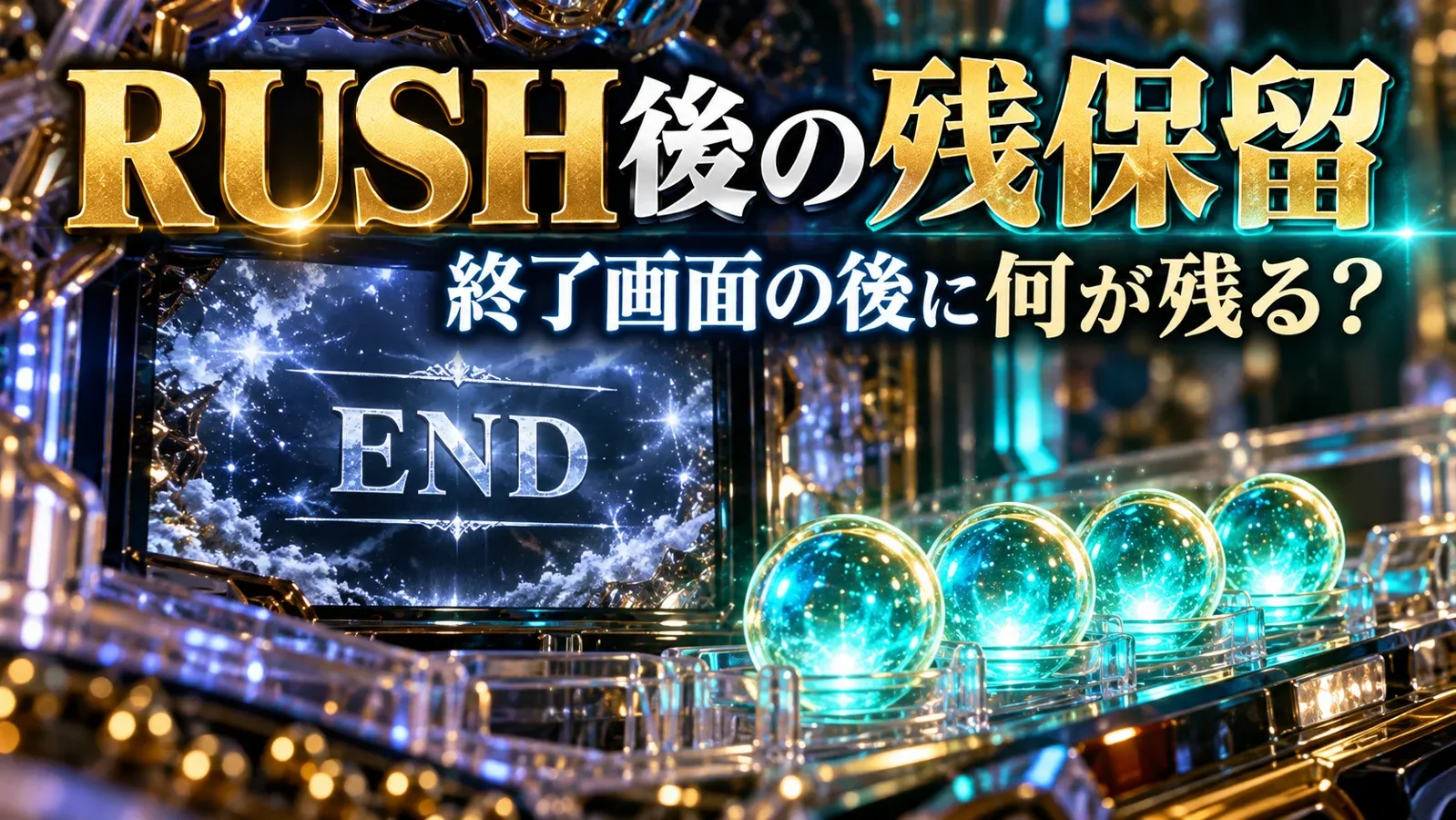 RUSH終了表示の先に残る保留を示す日本語画像