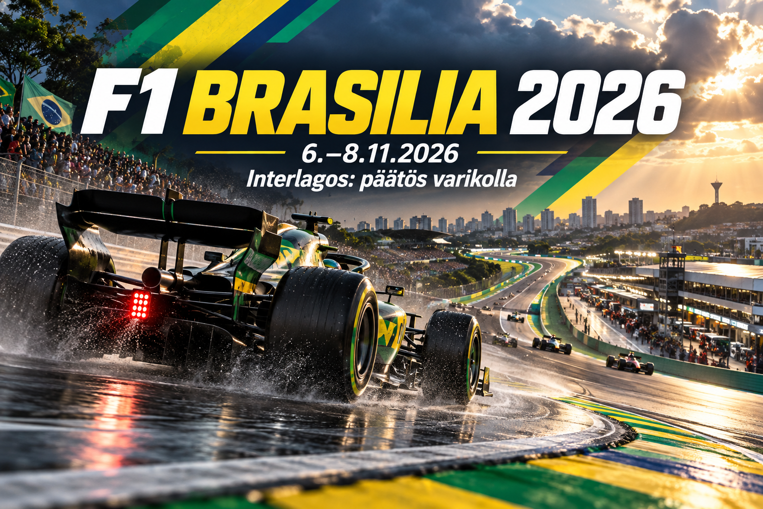 F1 Brasilia 2026: Interlagosin varikkopäätös tehdään ennen kuin rata antaa varmuuden