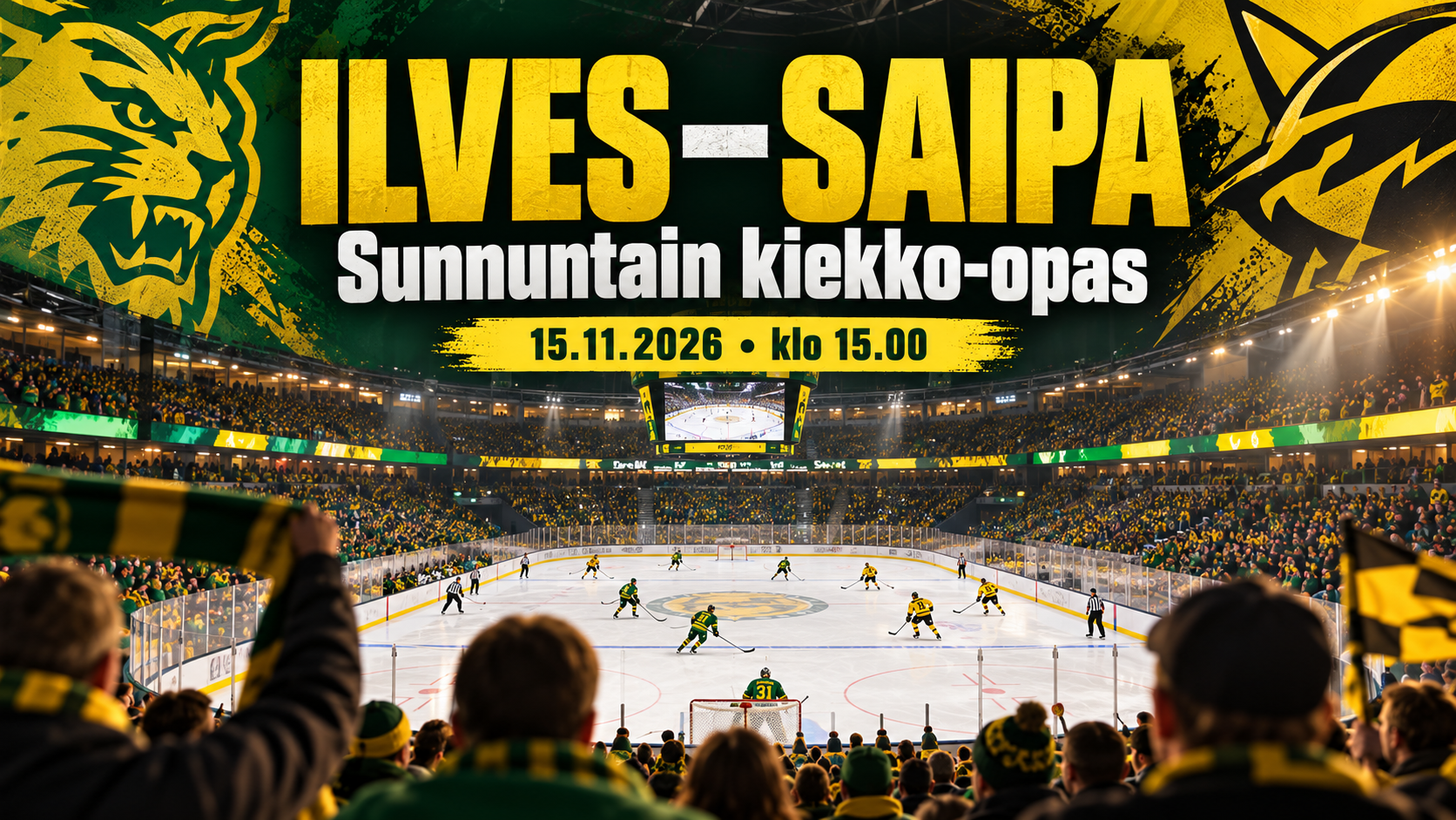 Ilves–SaiPa 15.11.2026 alkaa jo klo 15: näin pelistä saa enemmän irti