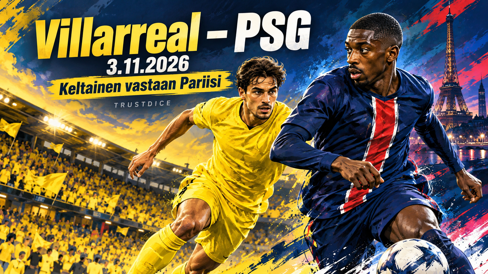 Villarreal–PSG 3.11.2026: kolme mahdollista pelikuvaa